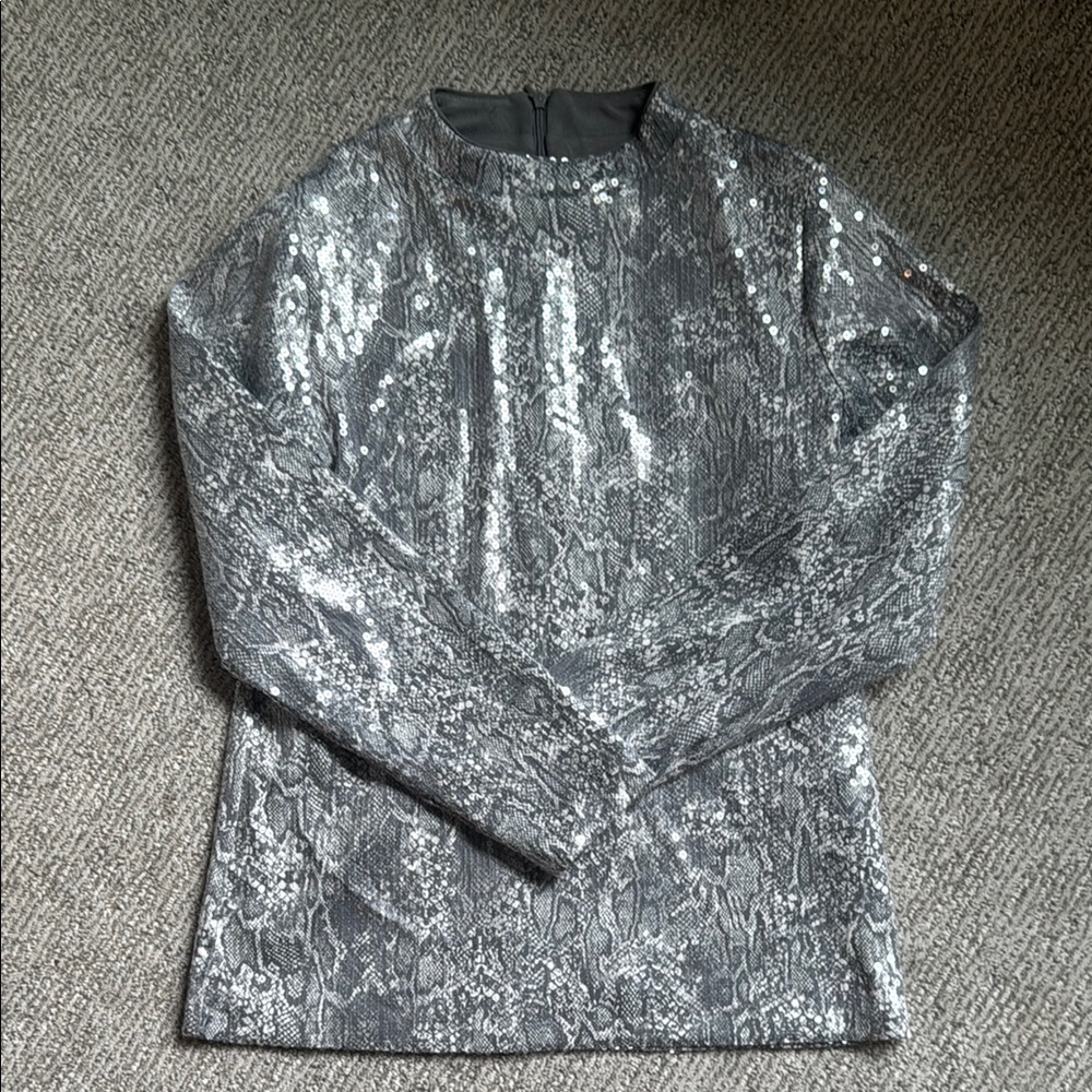 Silver Sequin Women's Top